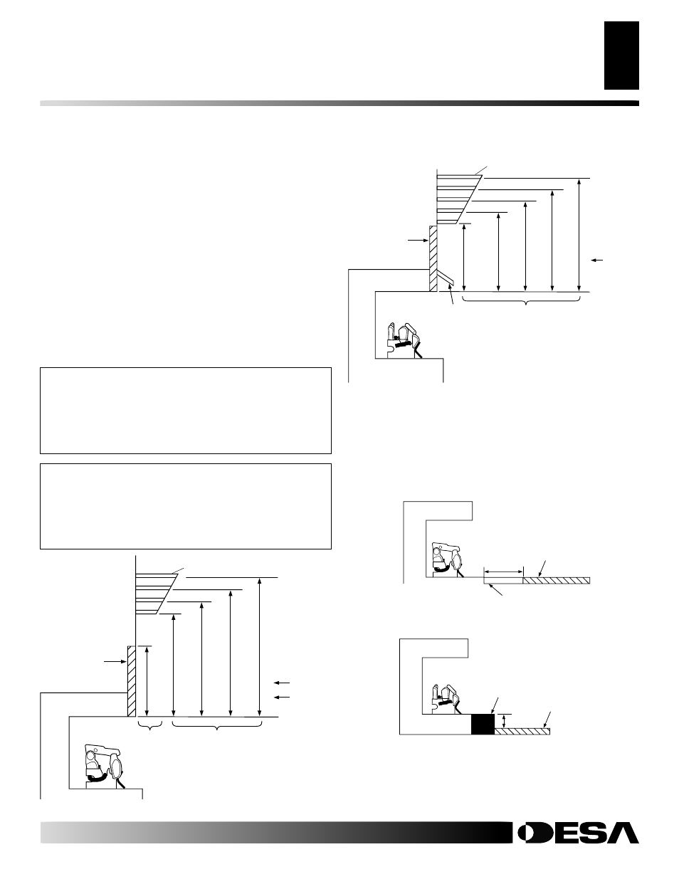 Installation, Continued, Floor clearances | Determining minimum mantel clearances | Desa CCL3018PR User Manual | Page 9 / 32