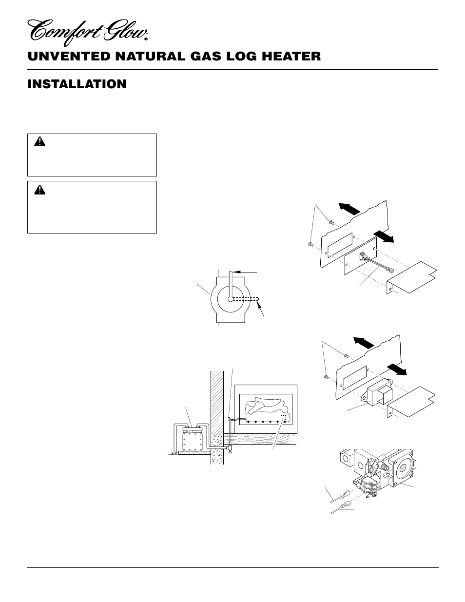 Unvented natural gas log heater, Installation, Continued | Checking gas connections, Installing remote receiver unit | Desa CCL3930NR User Manual | Page 12 / 28