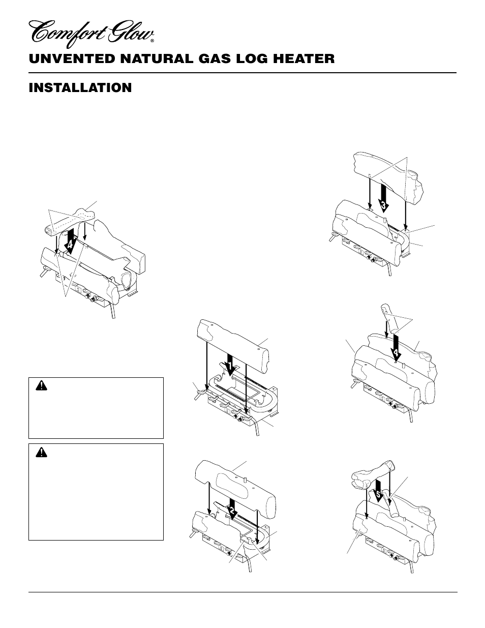 Unvented natural gas log heater, Installation, Continued | Desa CCL3930NR User Manual | Page 14 / 28