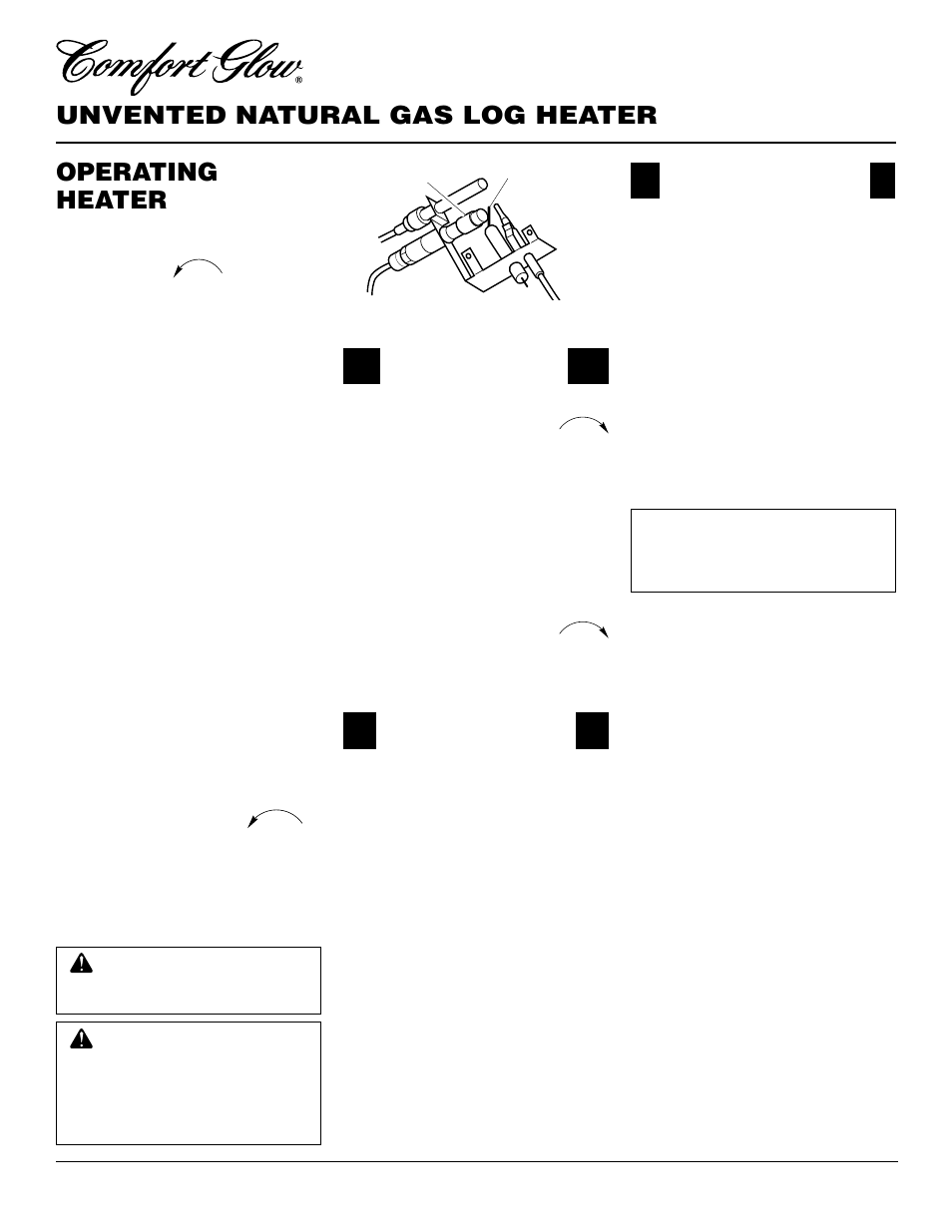 Unvented natural gas log heater, Operating heater, Continued | Desa CCL3930NR User Manual | Page 16 / 28
