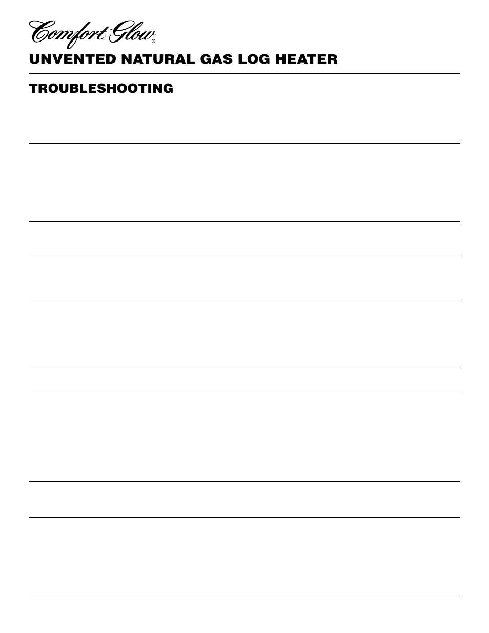 Unvented natural gas log heater, Troubleshooting, Continued | Desa CCL3930NR User Manual | Page 20 / 28