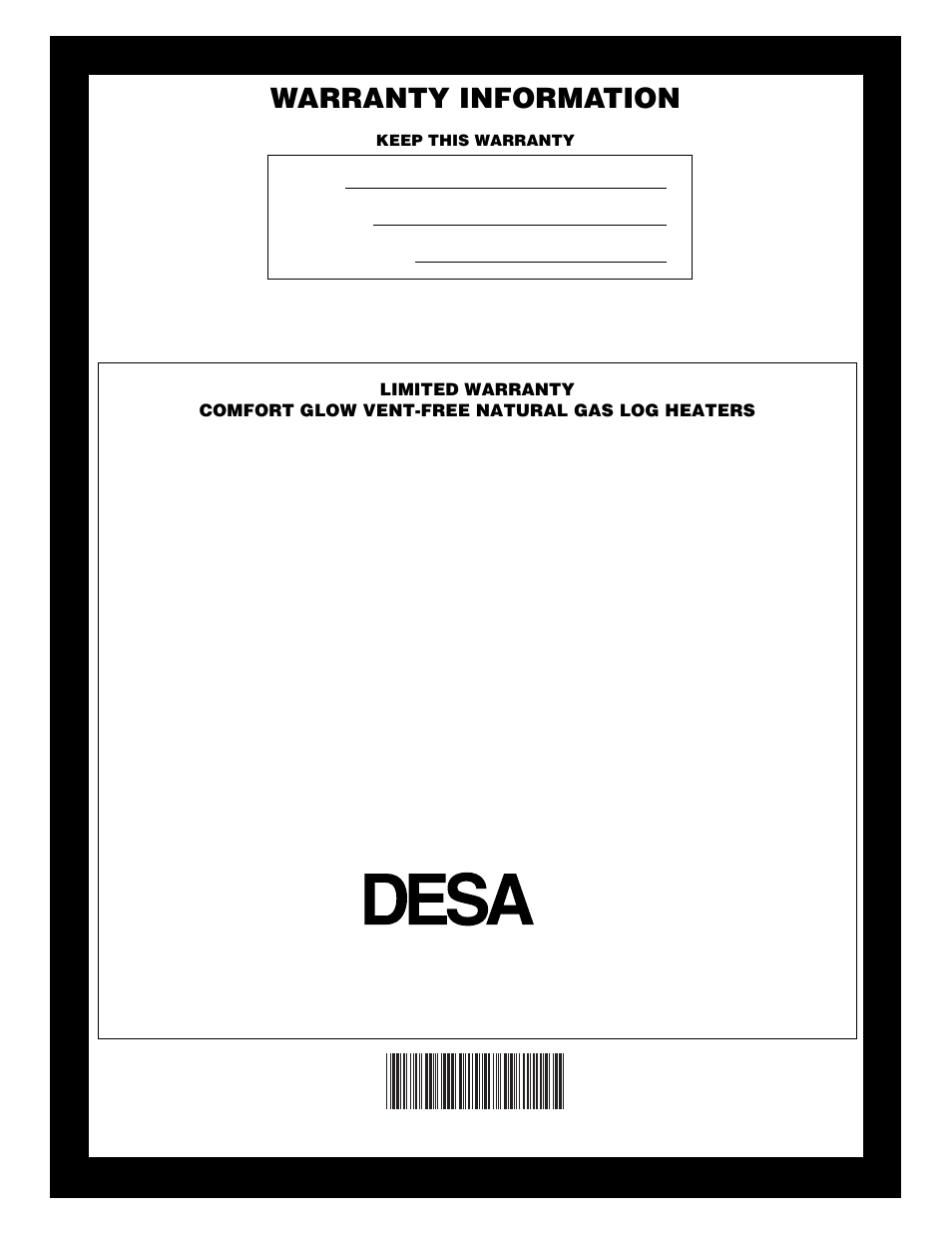 Warranty information, International | Desa CCL3930NR User Manual | Page 28 / 28