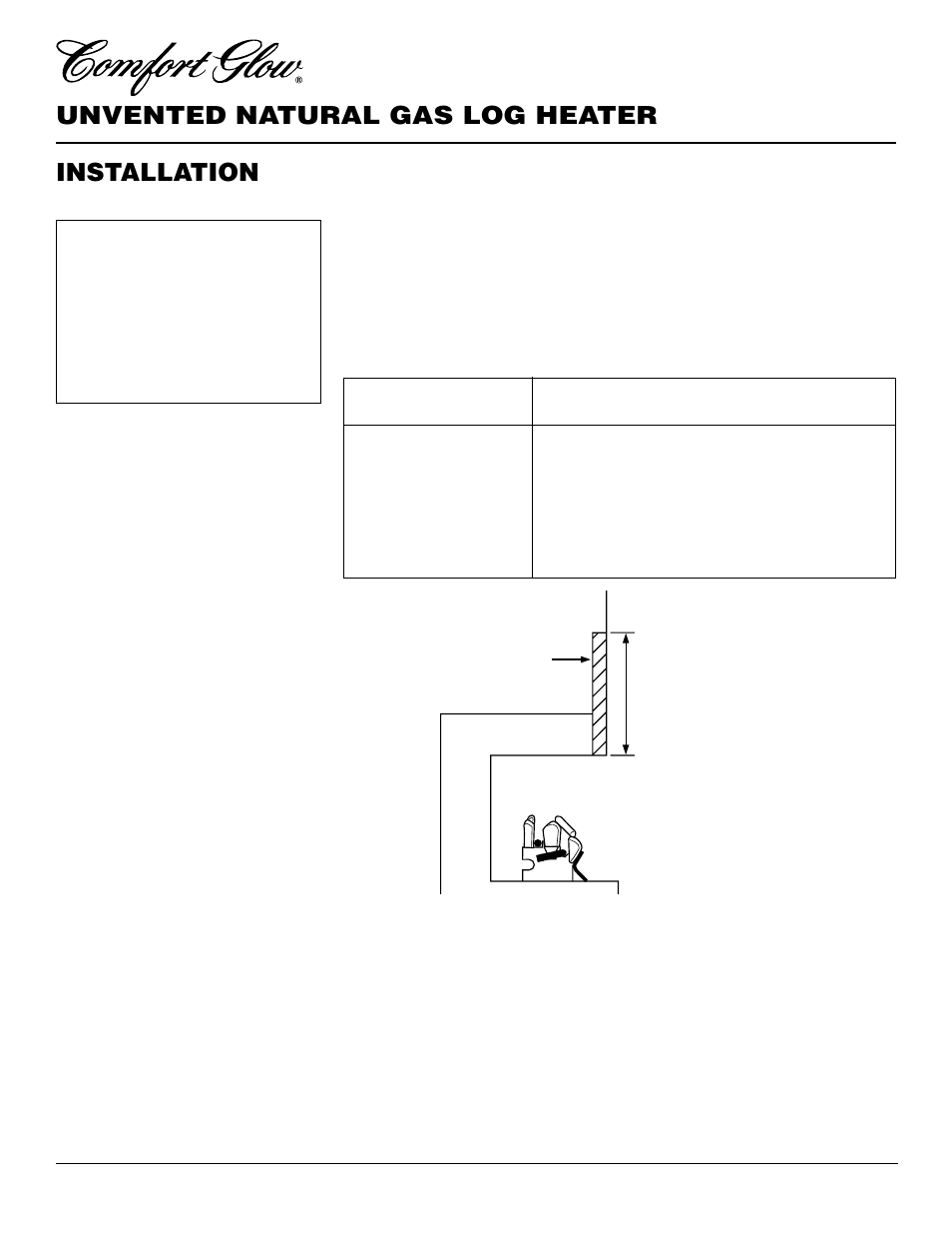 Unvented natural gas log heater, Installation, Continued | Desa CCL3930NR User Manual | Page 8 / 28