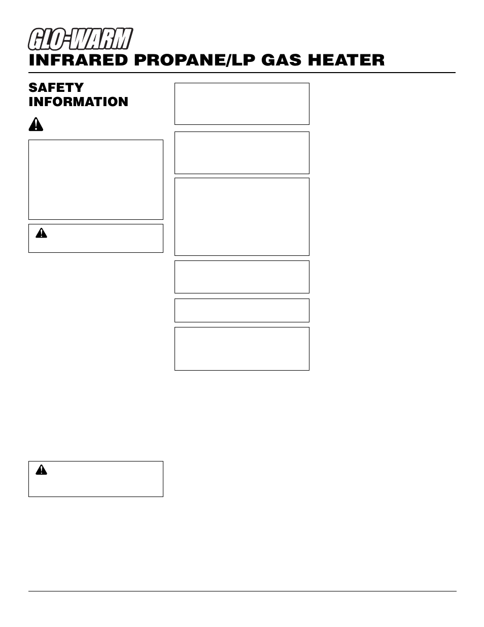 Infrared propane/lp gas heater, Safety information | Desa FBS-5C User Manual | Page 2 / 28