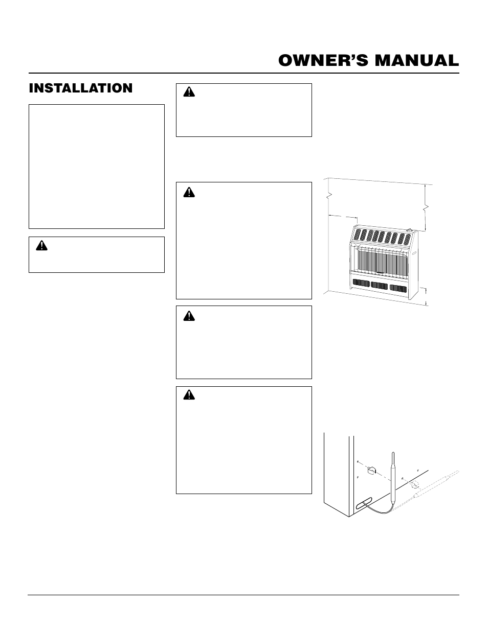 Owner’s manual, Installation | Desa FBS-5C User Manual | Page 7 / 28