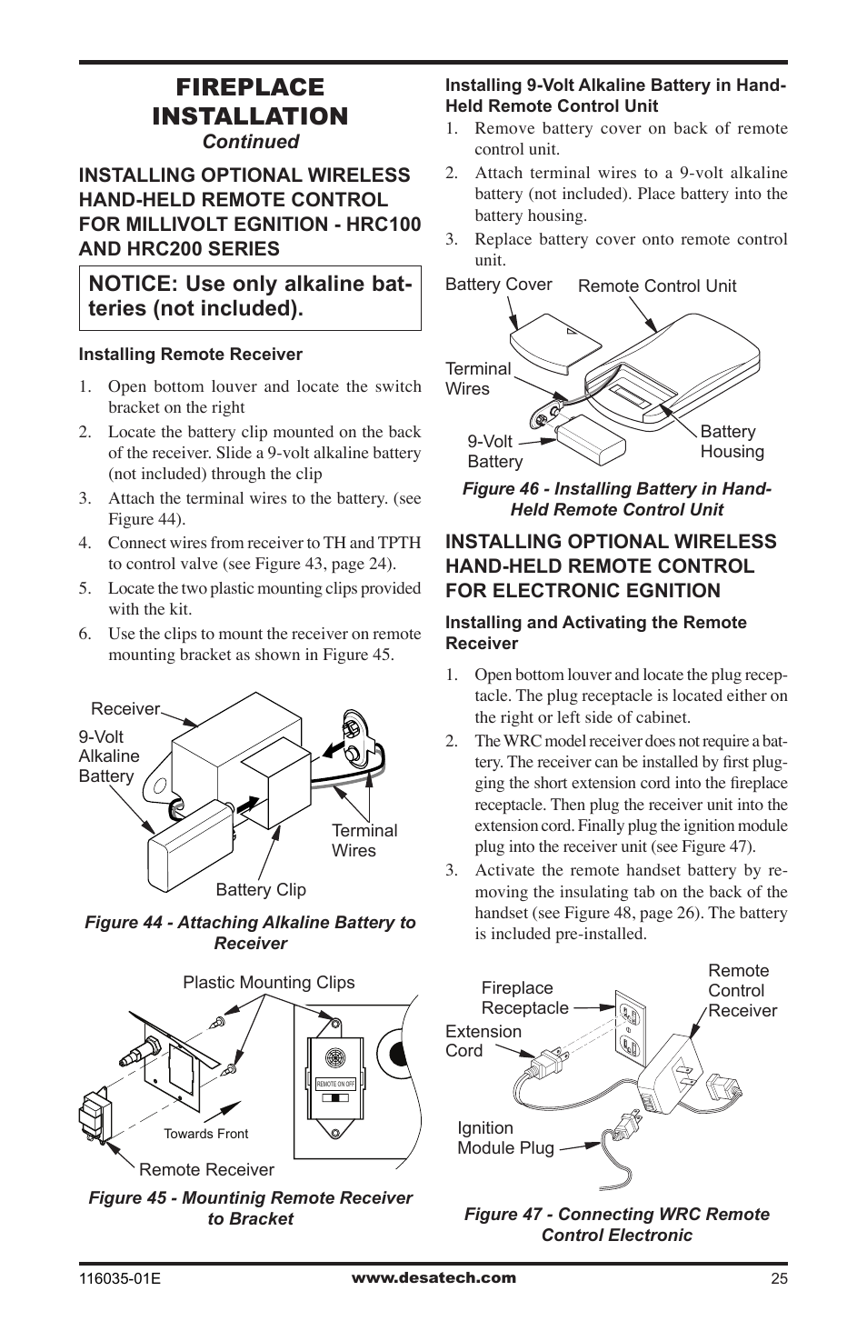 Fireplace installation | Desa V)CD36RN User Manual | Page 25 / 52