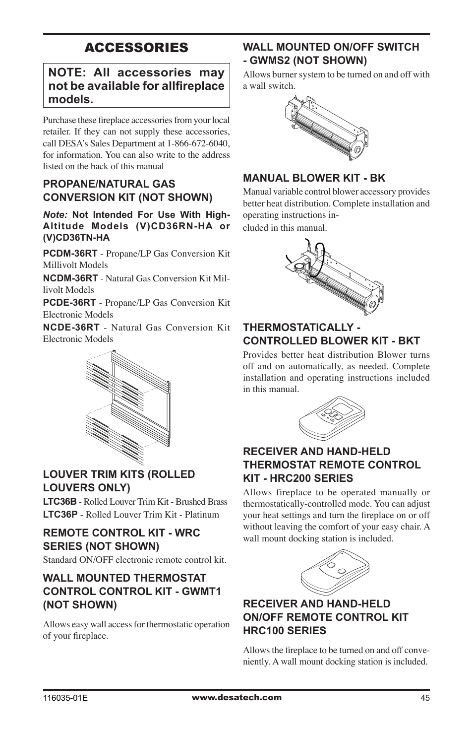 Accessories | Desa V)CD36RN User Manual | Page 45 / 52