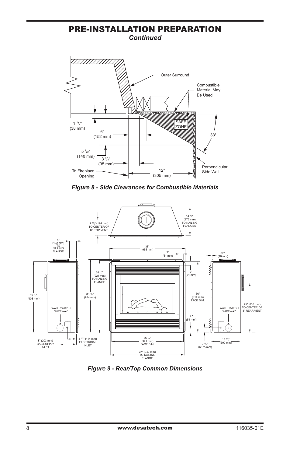 Pre-installation preparation, Continued | Desa V)CD36RN User Manual | Page 8 / 52
