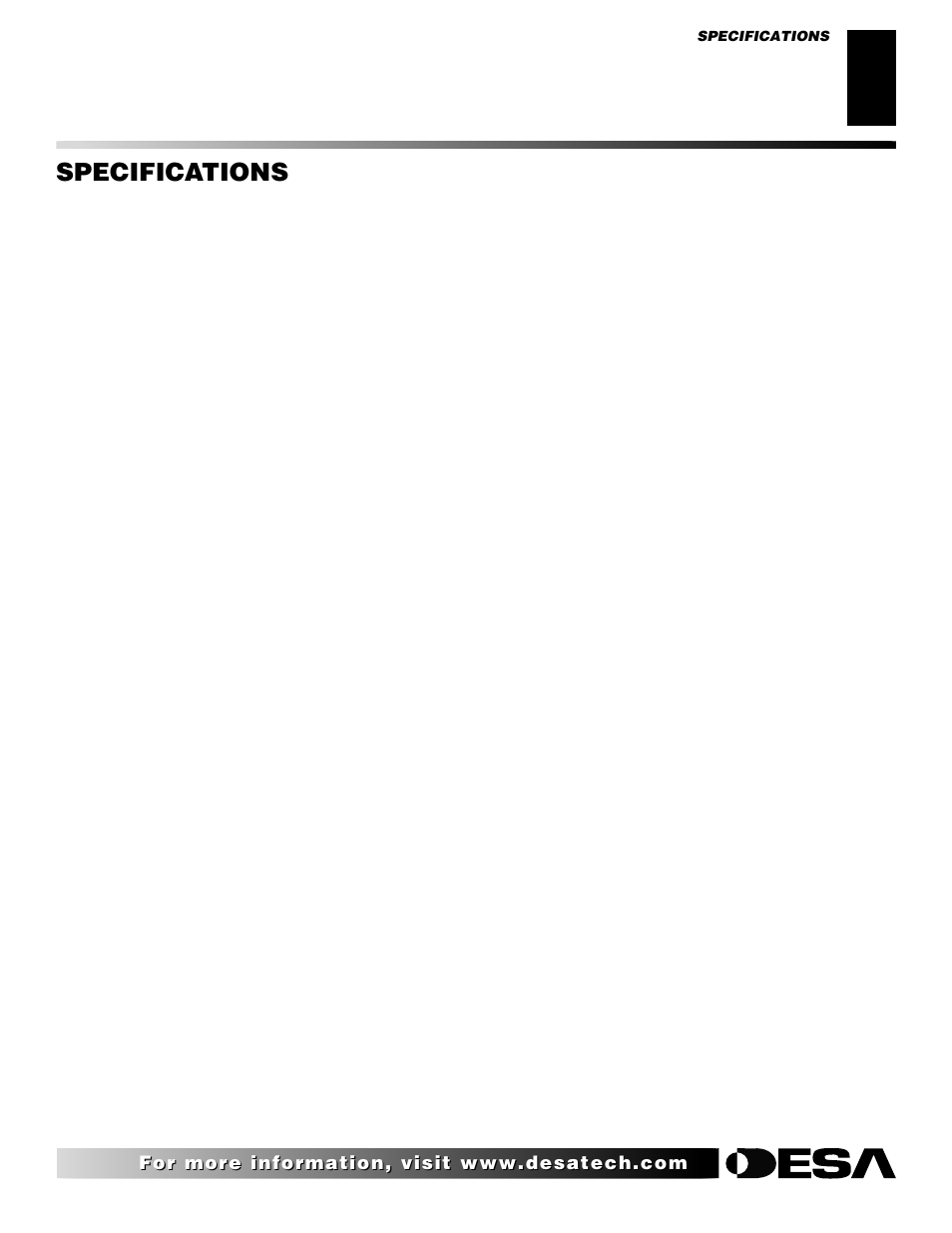 Specifications | Desa CGD3018 User Manual | Page 27 / 42
