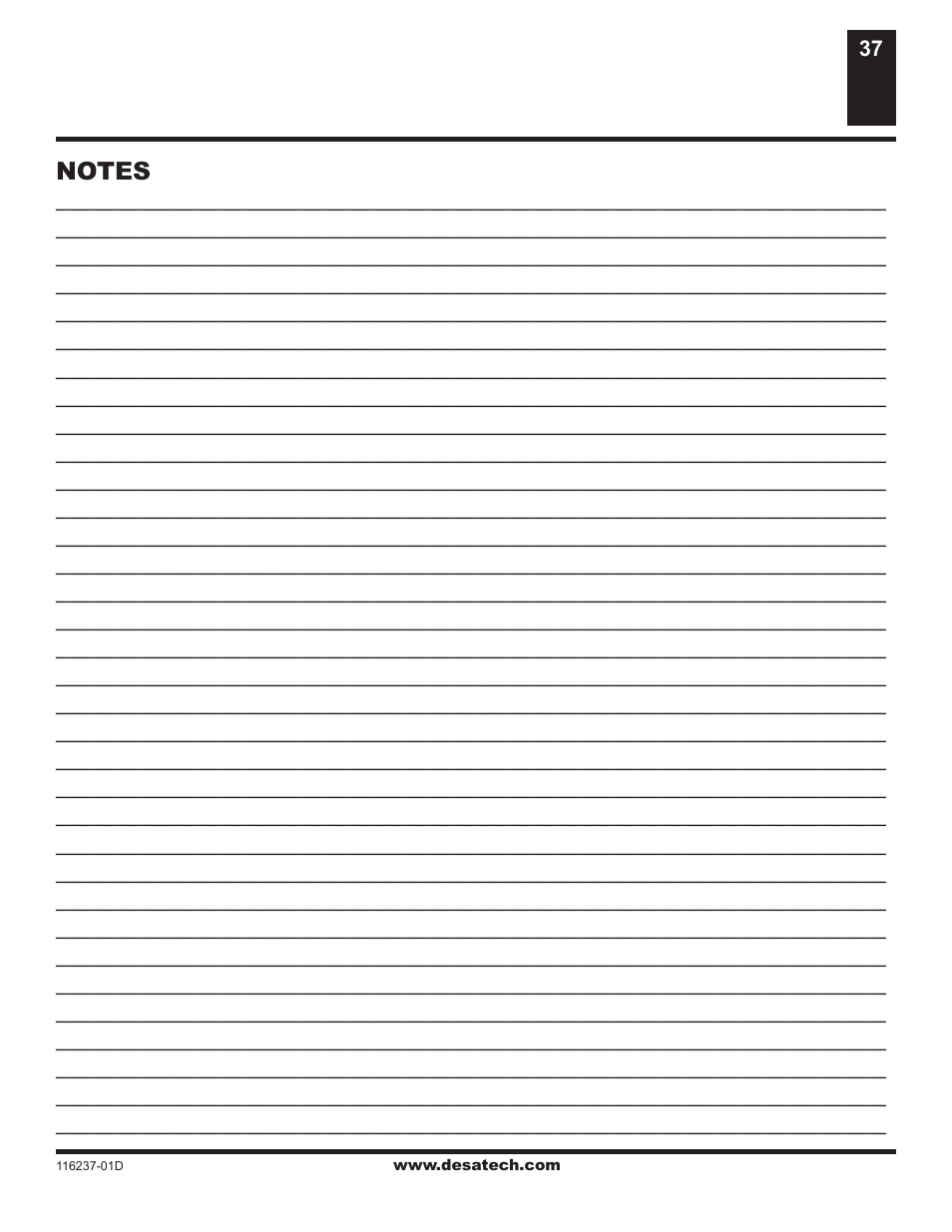 Desa (V)VC42NE Series User Manual | Page 37 / 38