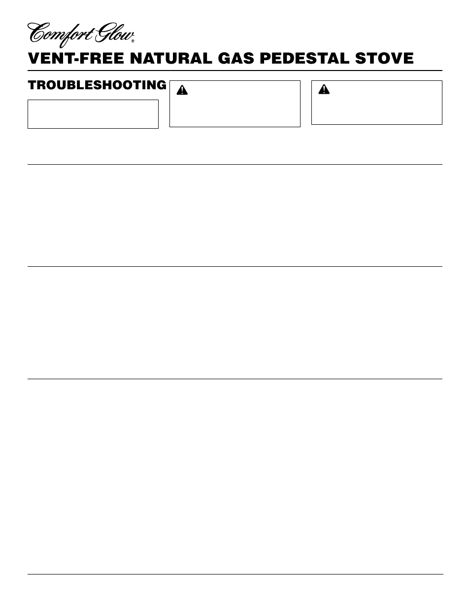 Vent-free natural gas pedestal stove, Troubleshooting | Desa S26NT User Manual | Page 14 / 24