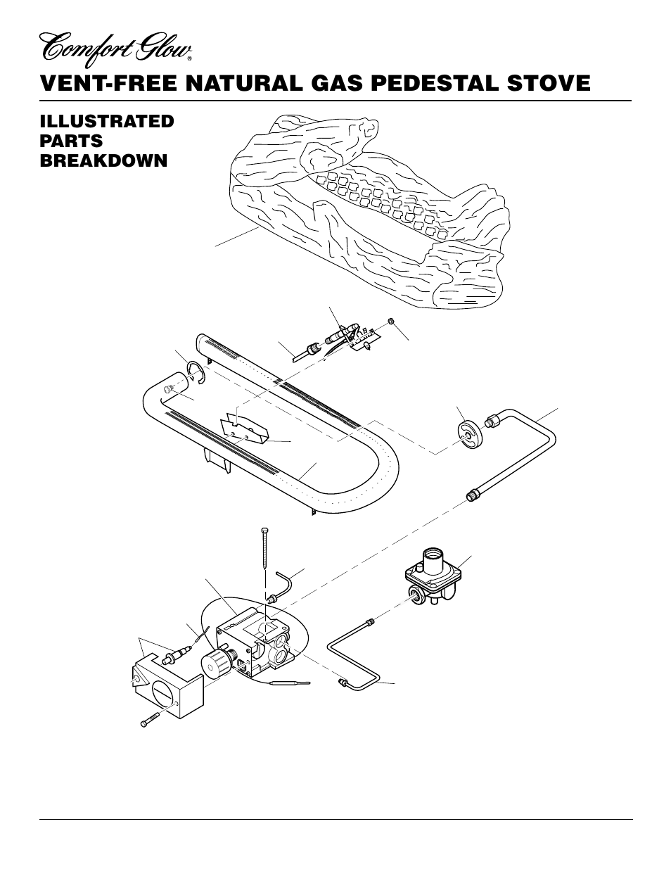 Vent-free natural gas pedestal stove, Illustrated parts breakdown | Desa S26NT User Manual | Page 18 / 24