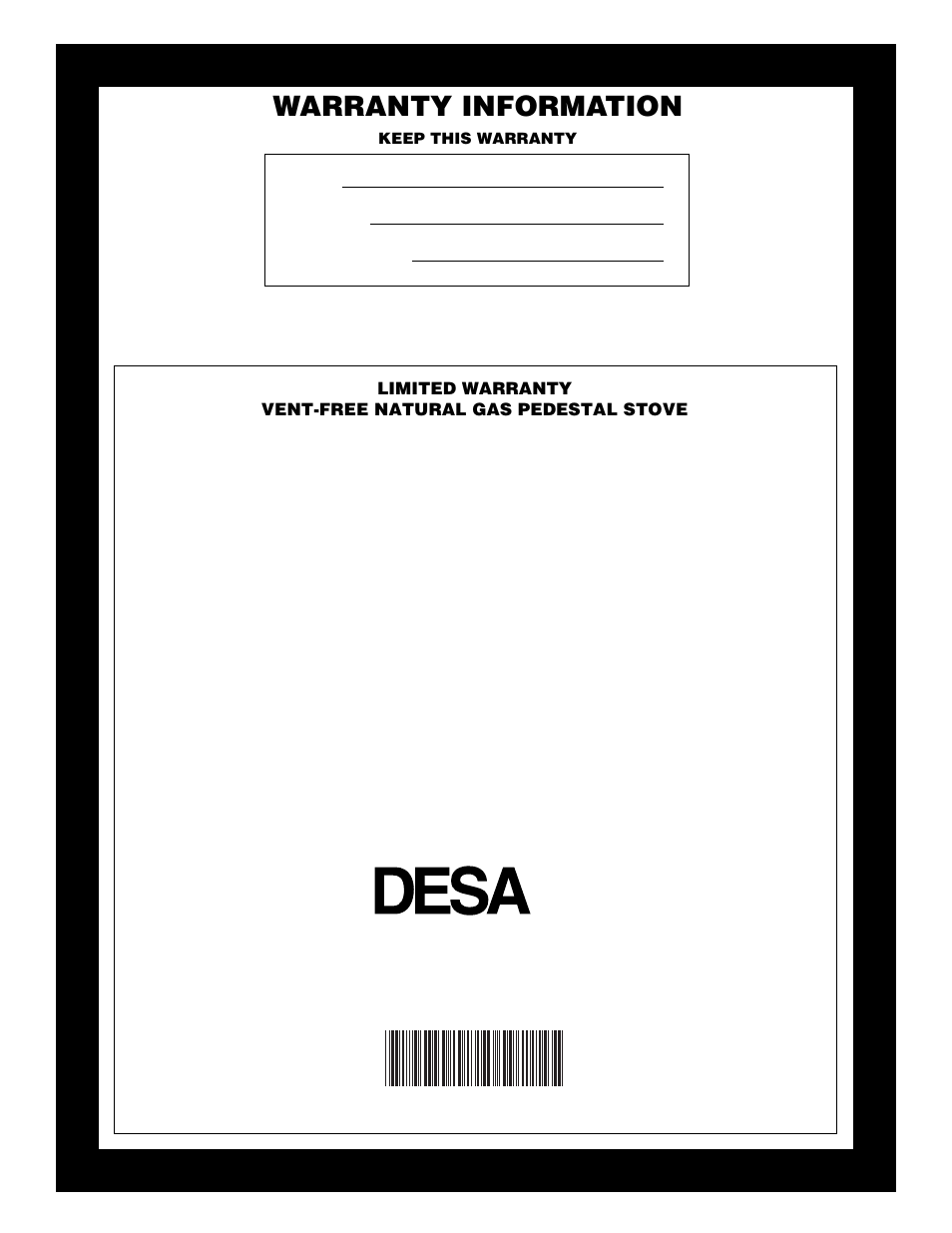 Warranty information, International | Desa S26NT User Manual | Page 24 / 24