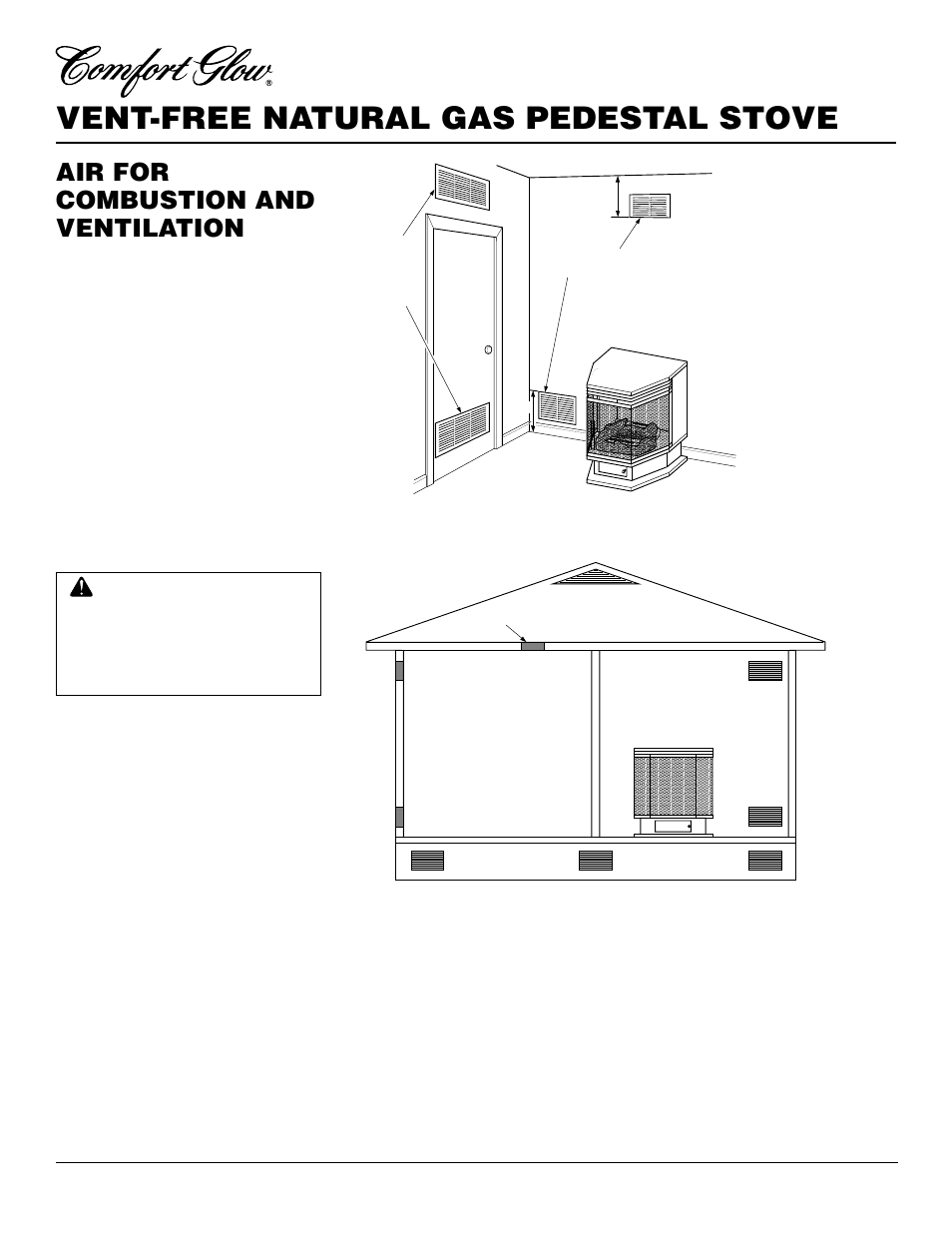Vent-free natural gas pedestal stove, Air for combustion and ventilation, Continued | Desa S26NT User Manual | Page 6 / 24