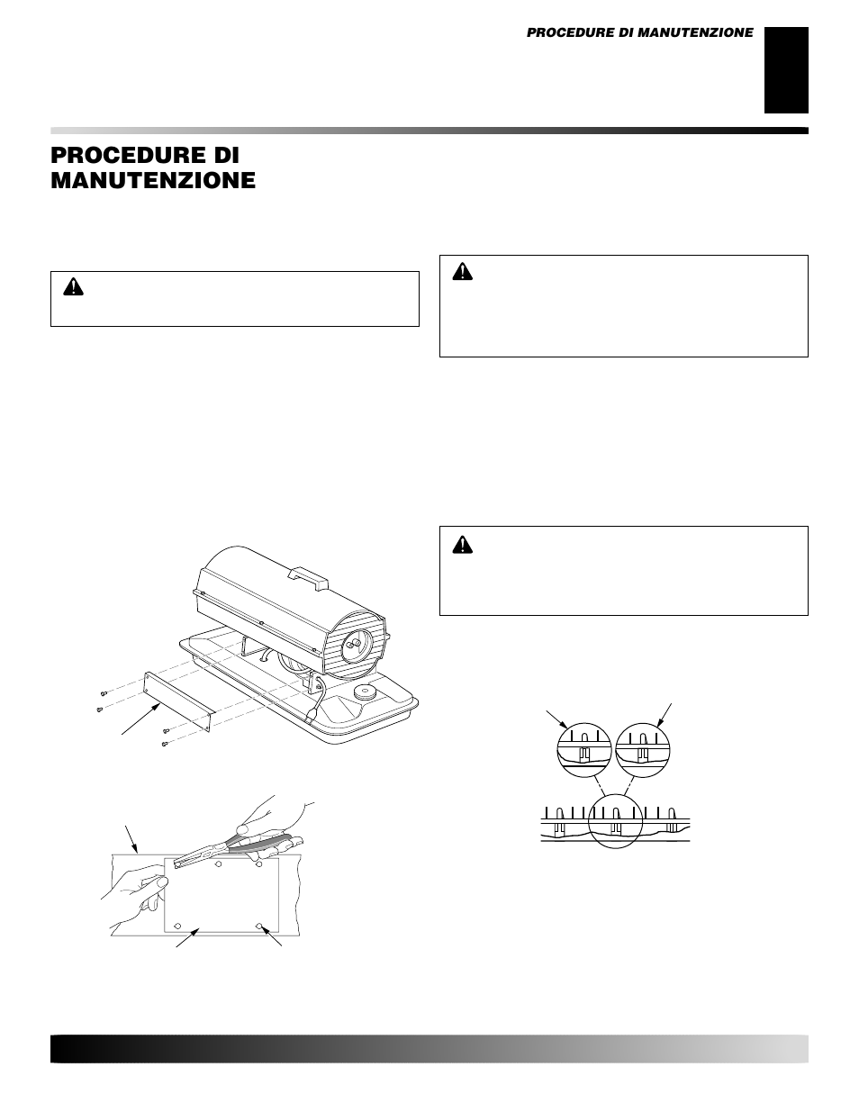 Procedure di manutenzione, Segue | Desa GK30 User Manual | Page 39 / 94