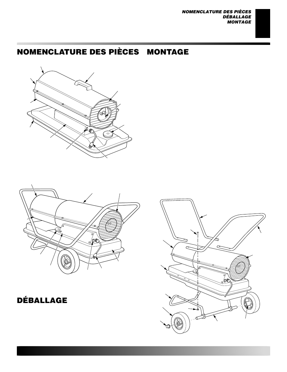 Nomenclature des pièces, Déballage, Montage | Desa GK30 User Manual | Page 51 / 94