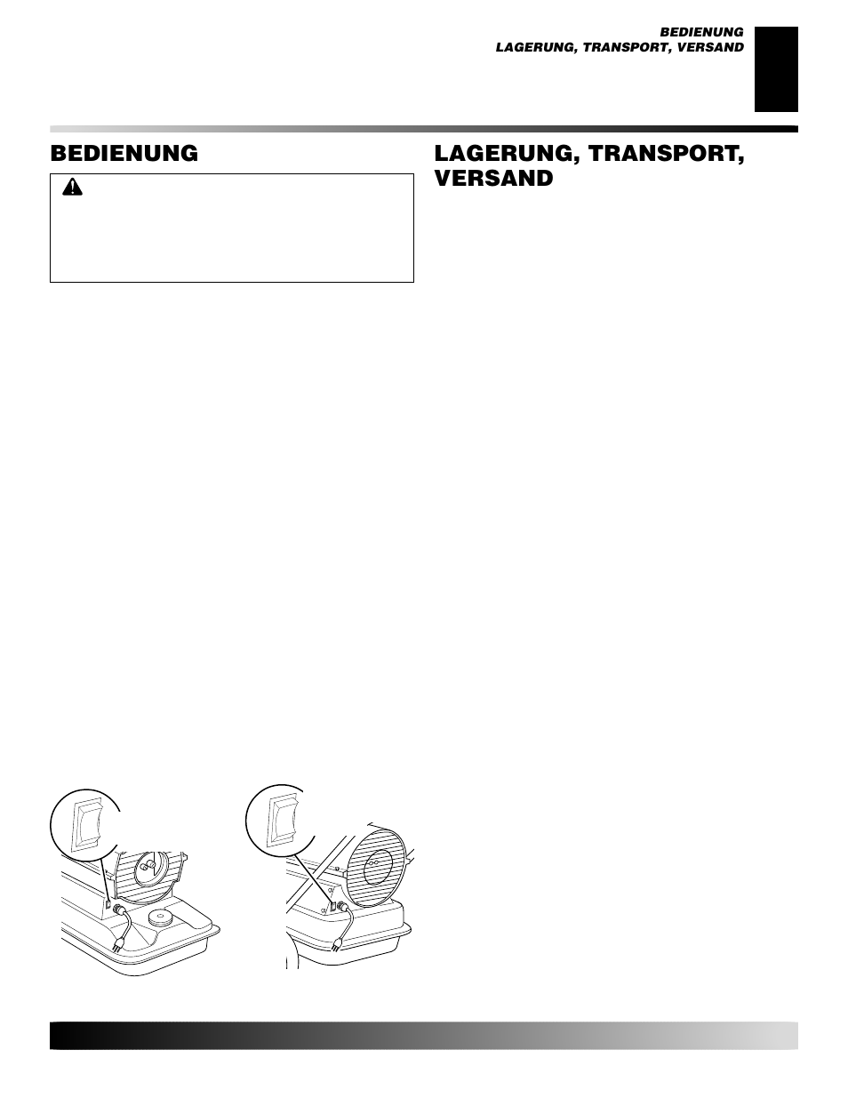 Bedienung, Lagerung, transport, versand | Desa GK30 User Manual | Page 75 / 94