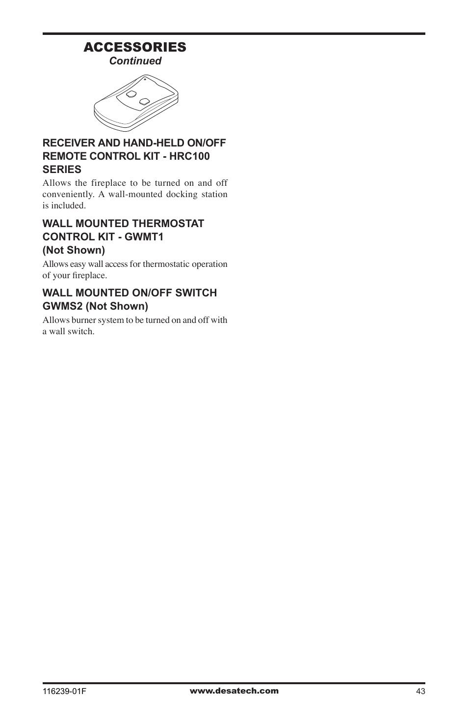 Accessories | Desa KC42N User Manual | Page 43 / 44