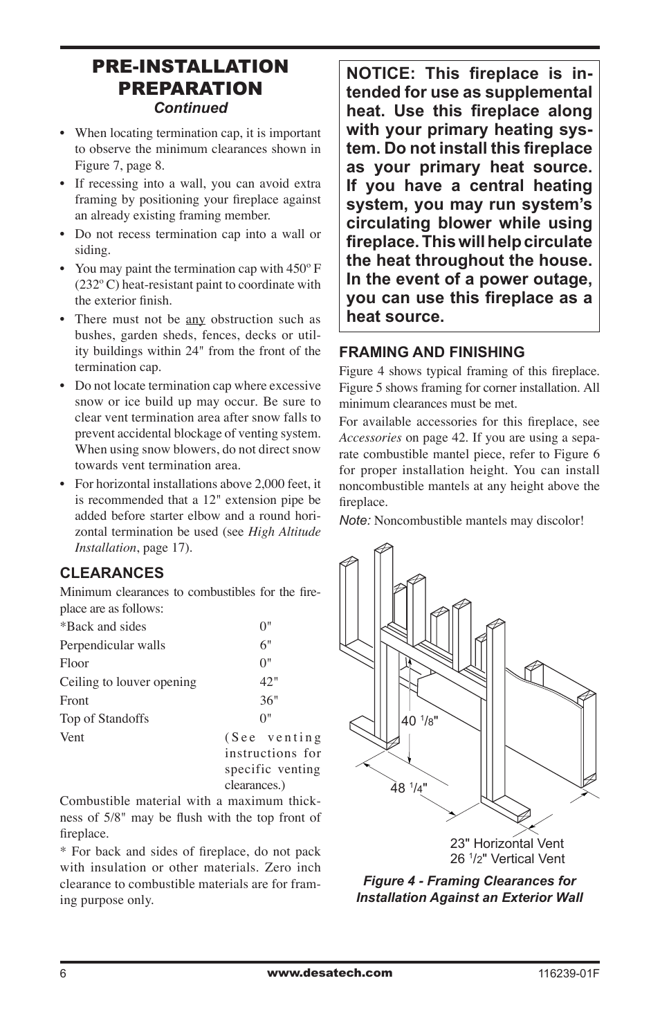 Pre-installation preparation | Desa KC42N User Manual | Page 6 / 44