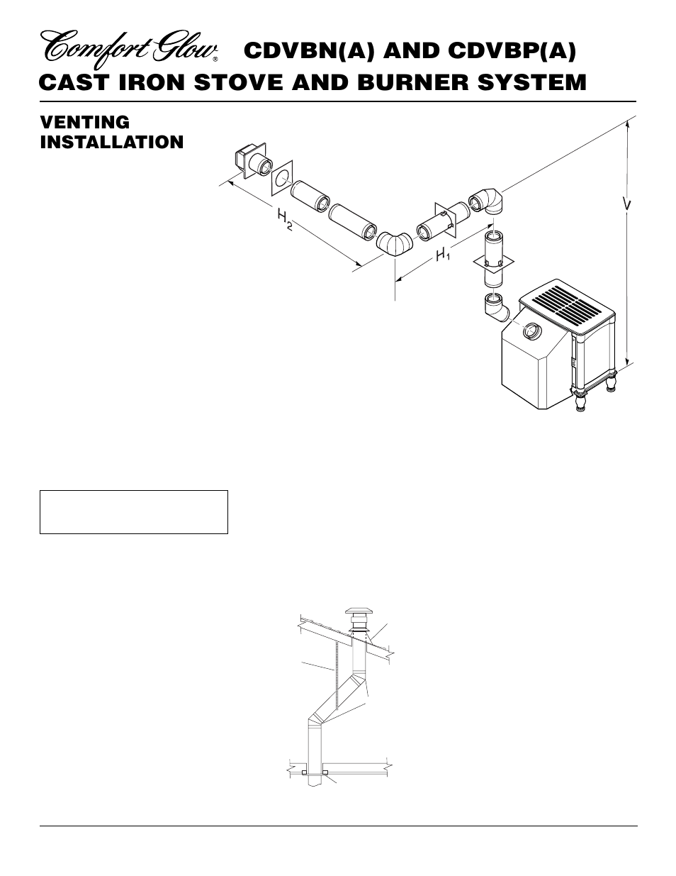 Cast iron stove and burner system, Cdvbn(a) and cdvbp(a), Venting installation | Continued | Desa CDVBN(A) User Manual | Page 14 / 36