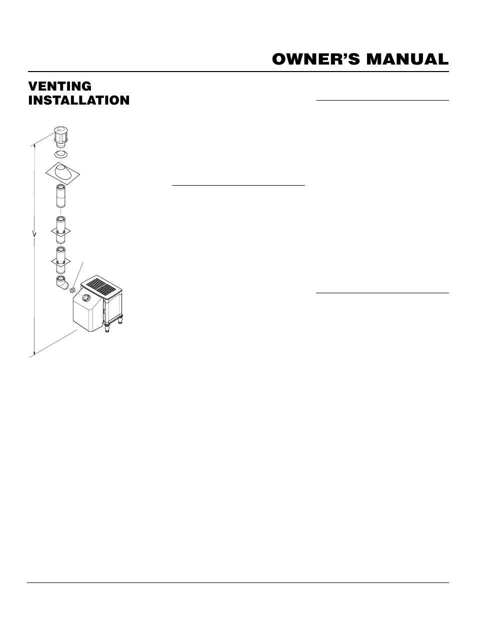 Owner’s manual, Venting installation, Continued | High altitude installation, Parts lists for venting kits and components, Simpson dura-vent gs 4" x 6, Black pipe) | Desa CDVBN(A) User Manual | Page 17 / 36