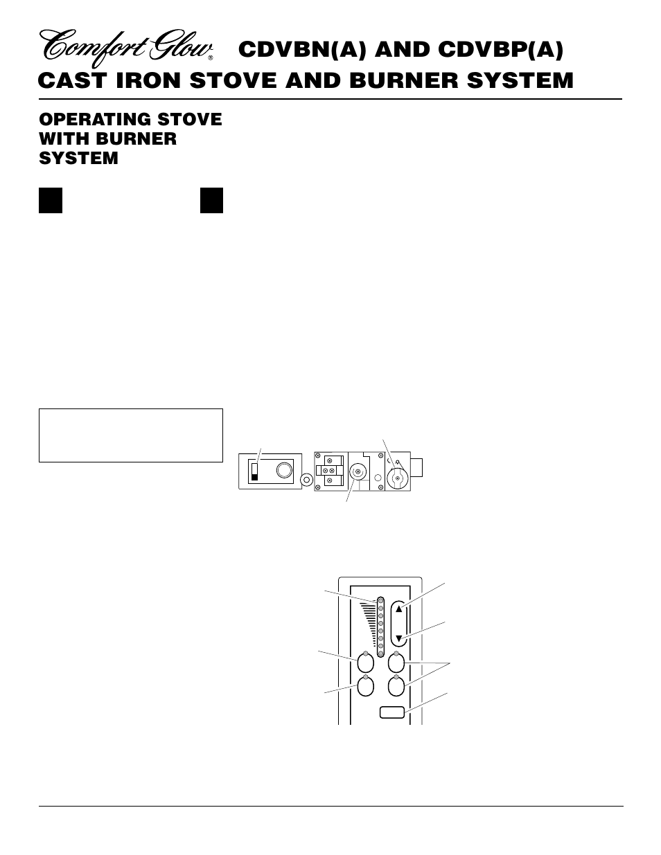 Cast iron stove and burner system, Cdvbn(a) and cdvbp(a), Operating stove with burner system | Continued, Optional remote operation | Desa CDVBN(A) User Manual | Page 24 / 36
