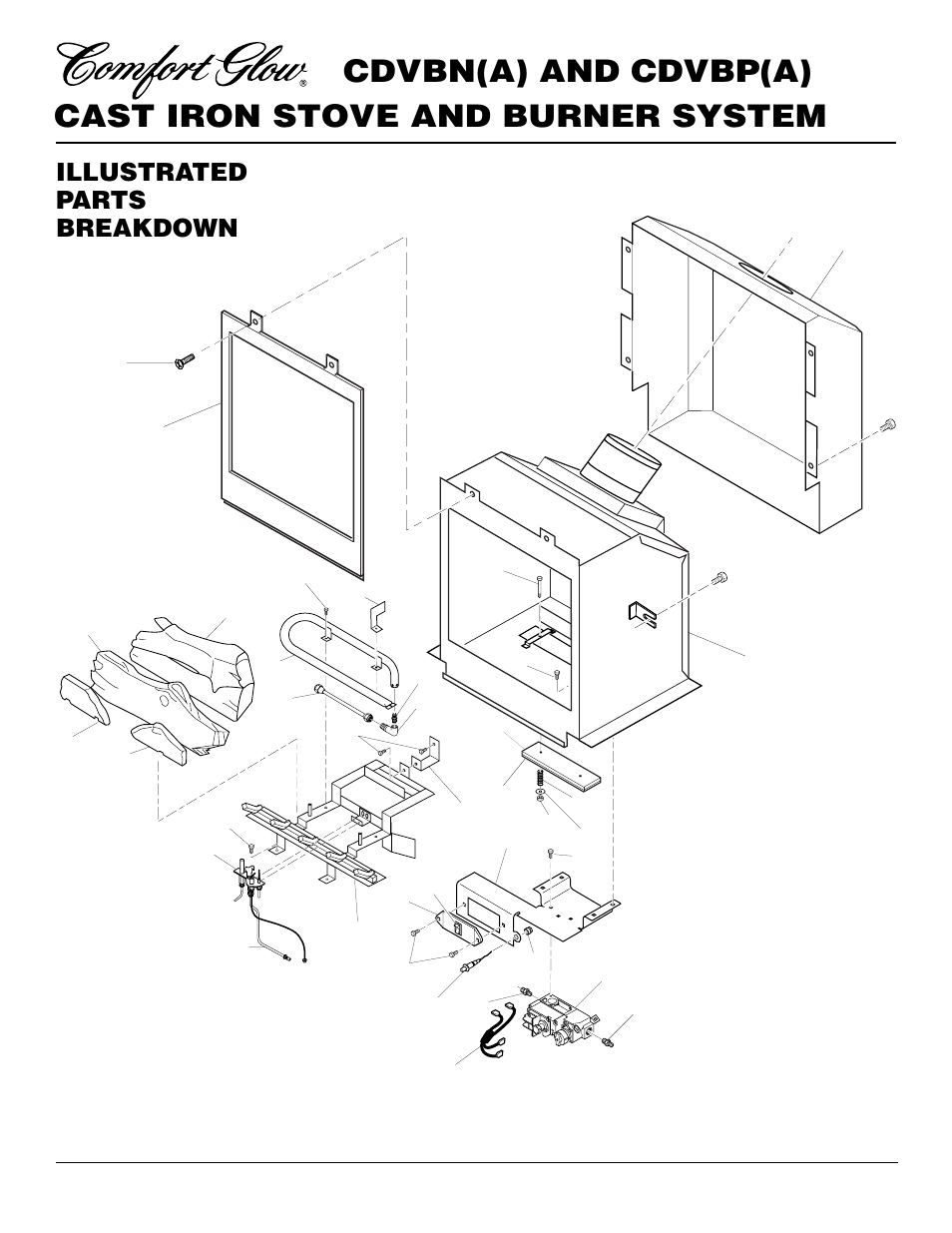 Cast iron stove and burner system, Cdvbn(a) and cdvbp(a), Illustrated parts breakdown | Cdvbn(a) cdvbp(a) | Desa CDVBN(A) User Manual | Page 32 / 36