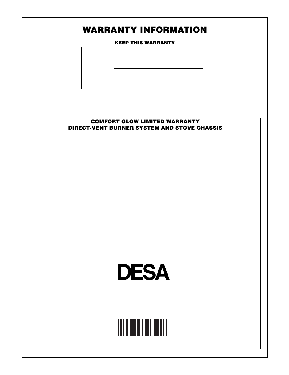 Warranty information, International | Desa CDVBN(A) User Manual | Page 36 / 36