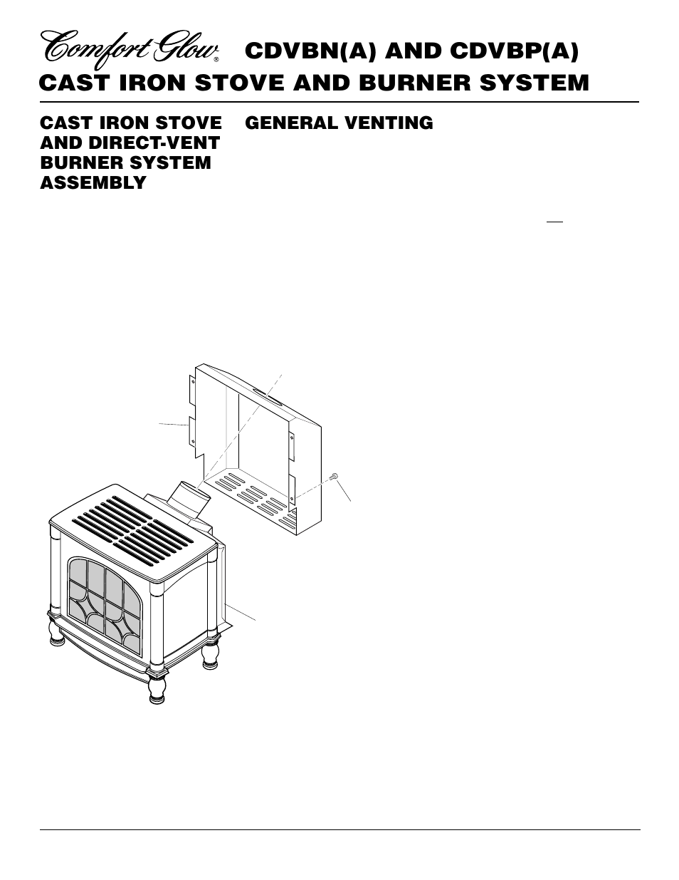 Cast iron stove and burner system, Cdvbn(a) and cdvbp(a), General venting | Desa CDVBN(A) User Manual | Page 8 / 36