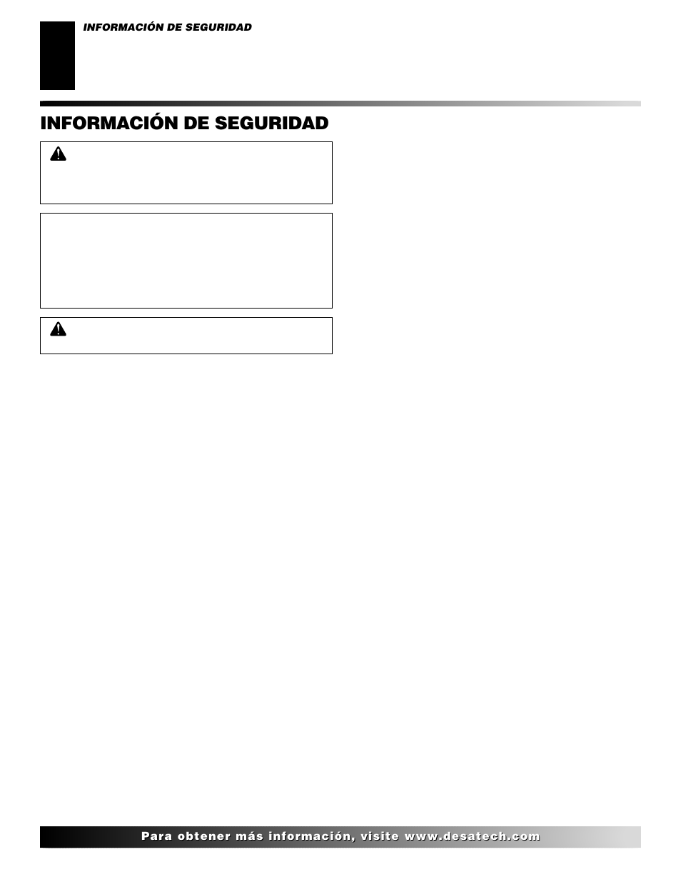 Información de seguridad | Desa H.S.I. User Manual | Page 22 / 40