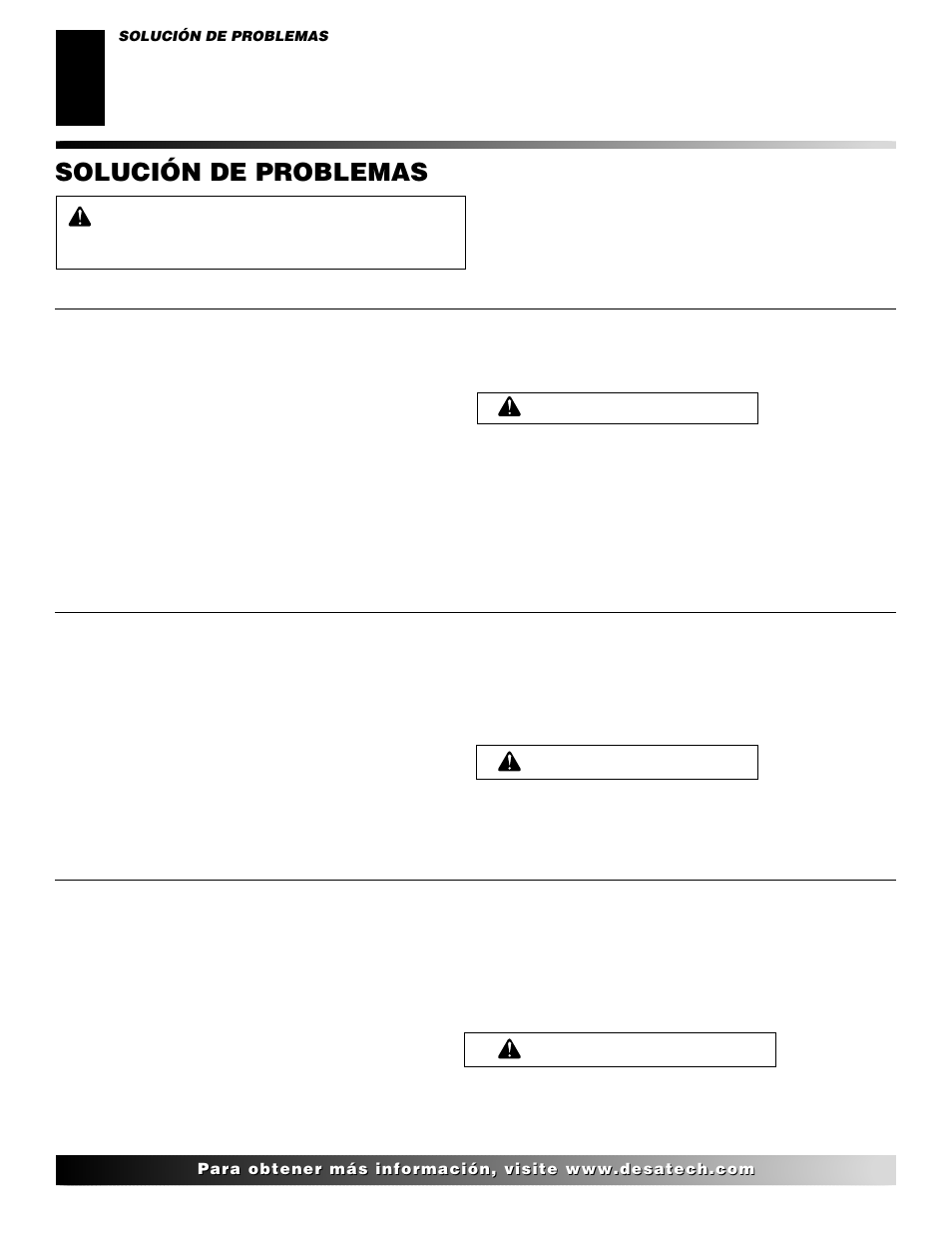 Solución de problemas | Desa H.S.I. User Manual | Page 26 / 40