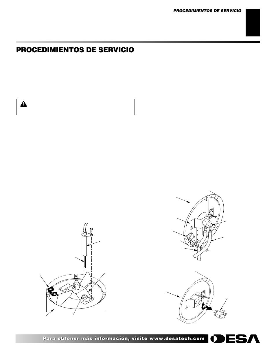 Procedimientos de servicio, Continuación | Desa H.S.I. User Manual | Page 29 / 40