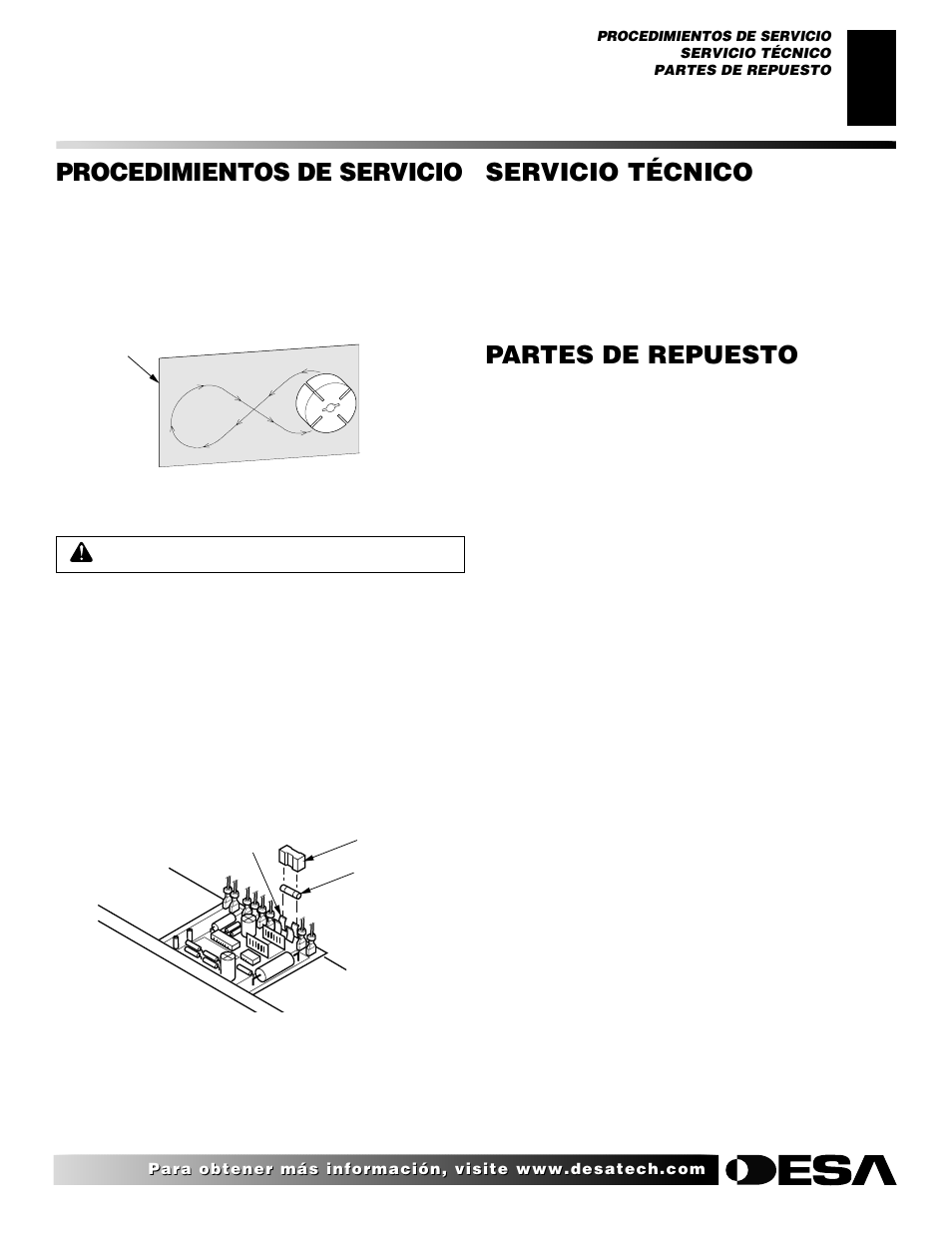 Procedimientos de servicio, Servicio técnico, Partes de repuesto | Desa H.S.I. User Manual | Page 31 / 40