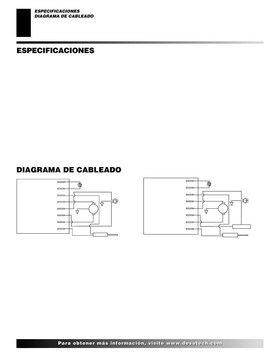 Especificaciones diagrama de cableado | Desa H.S.I. User Manual | Page 32 / 40