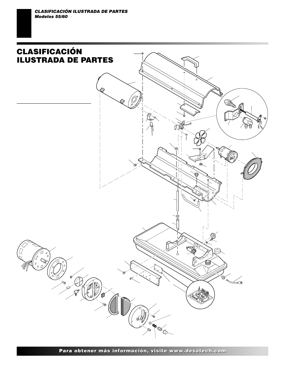 Clasificación ilustrada de partes, Modelos 55/60 | Desa H.S.I. User Manual | Page 34 / 40