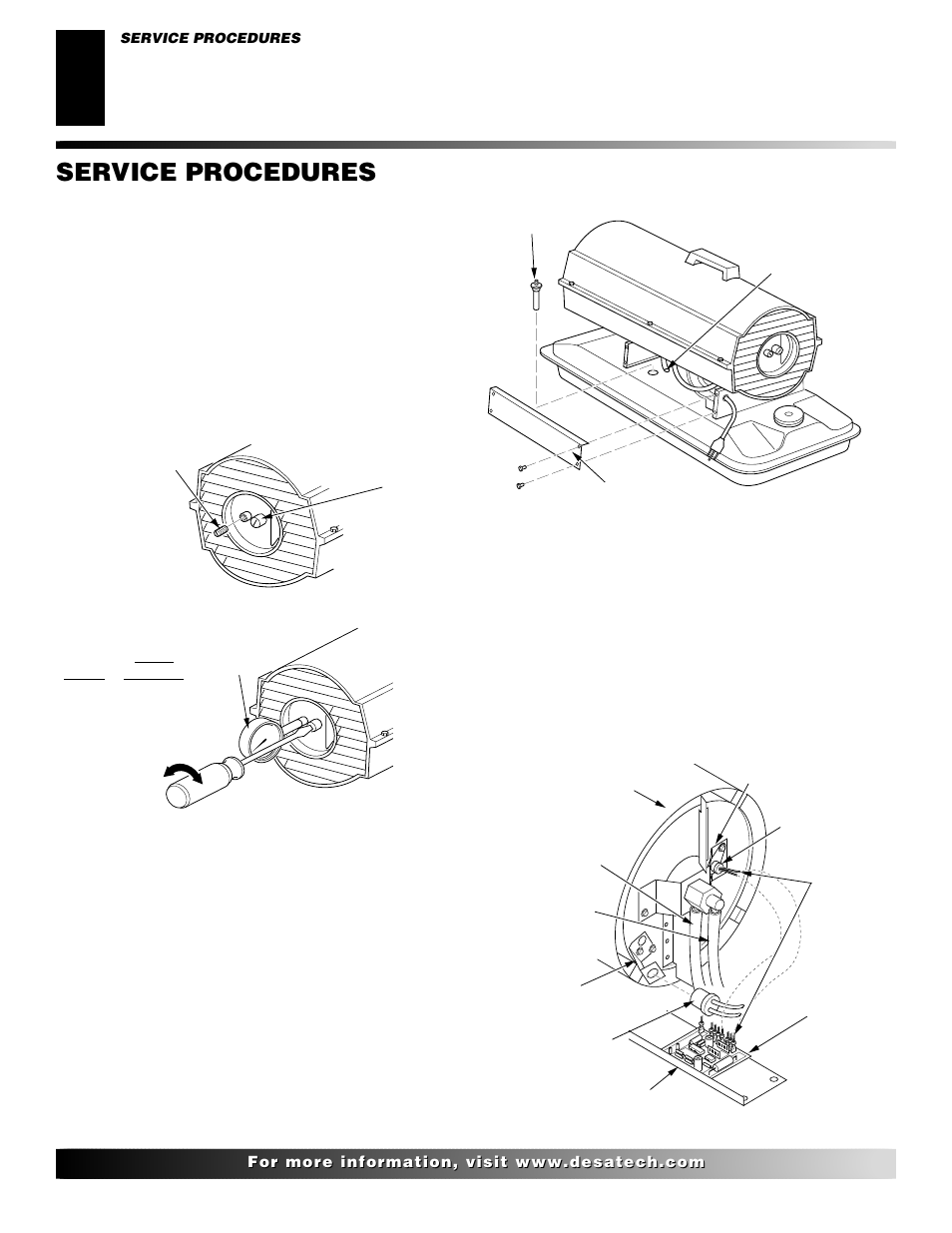 Service procedures, Continued | Desa H.S.I. User Manual | Page 8 / 40