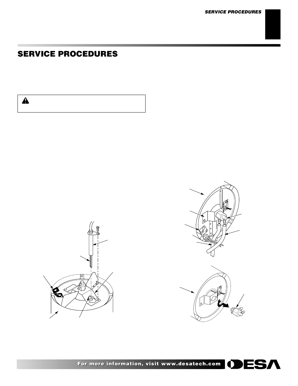 Service procedures, Continued | Desa H.S.I. User Manual | Page 9 / 40