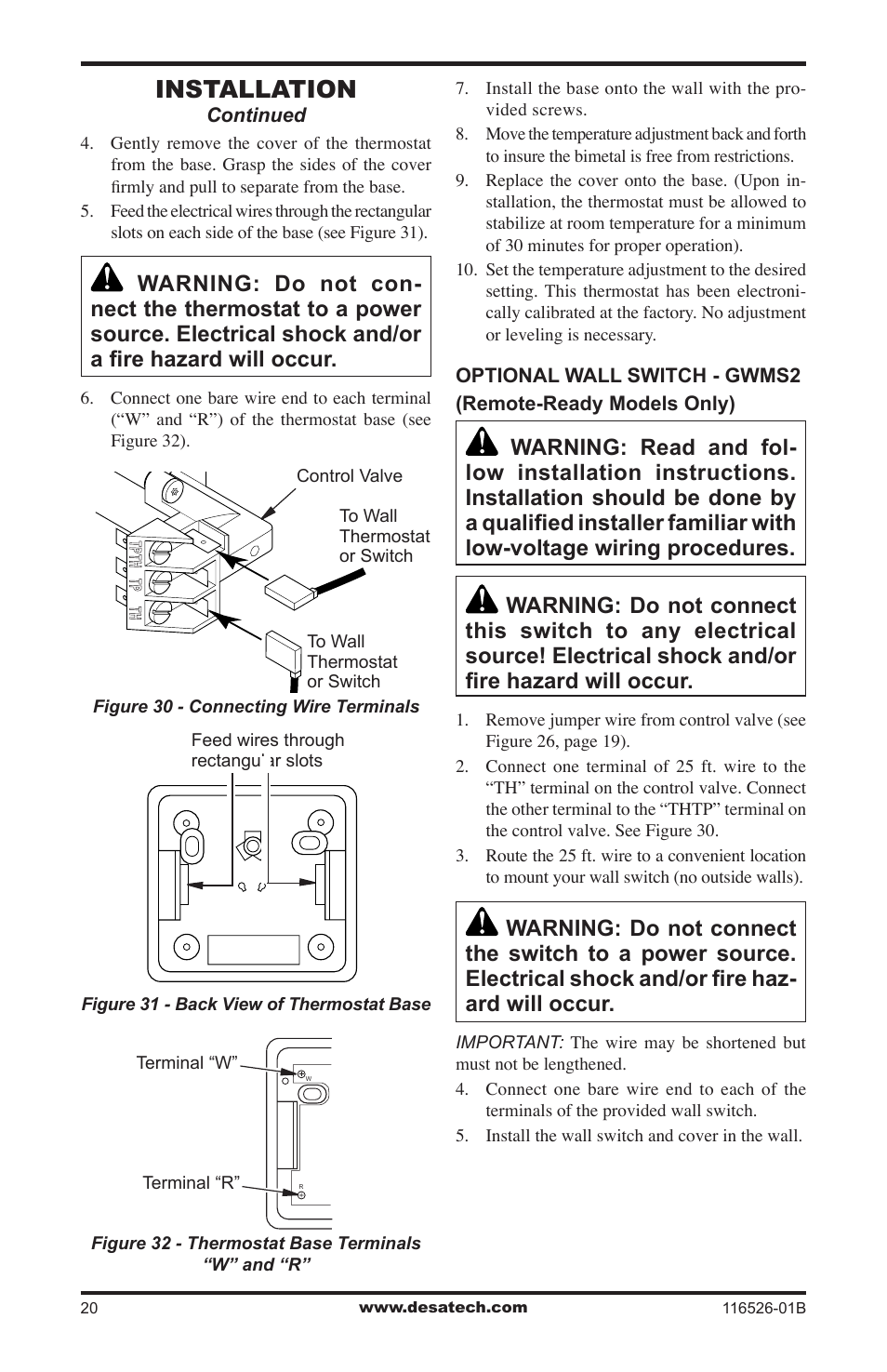Installation | Desa VDCFTNB User Manual | Page 20 / 44