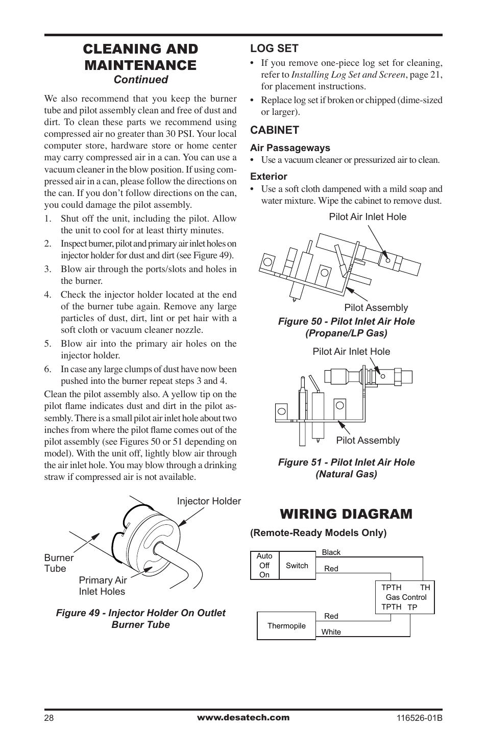 Wiring diagram, Cleaning and maintenance | Desa VDCFTNB User Manual | Page 28 / 44