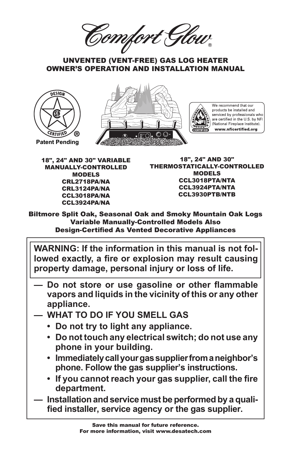 Desa CCL3018PTA User Manual | 40 pages