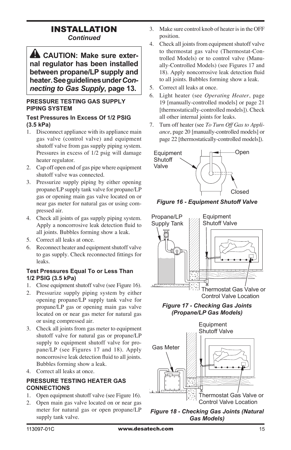 Installation | Desa CCL3018PTA User Manual | Page 15 / 40
