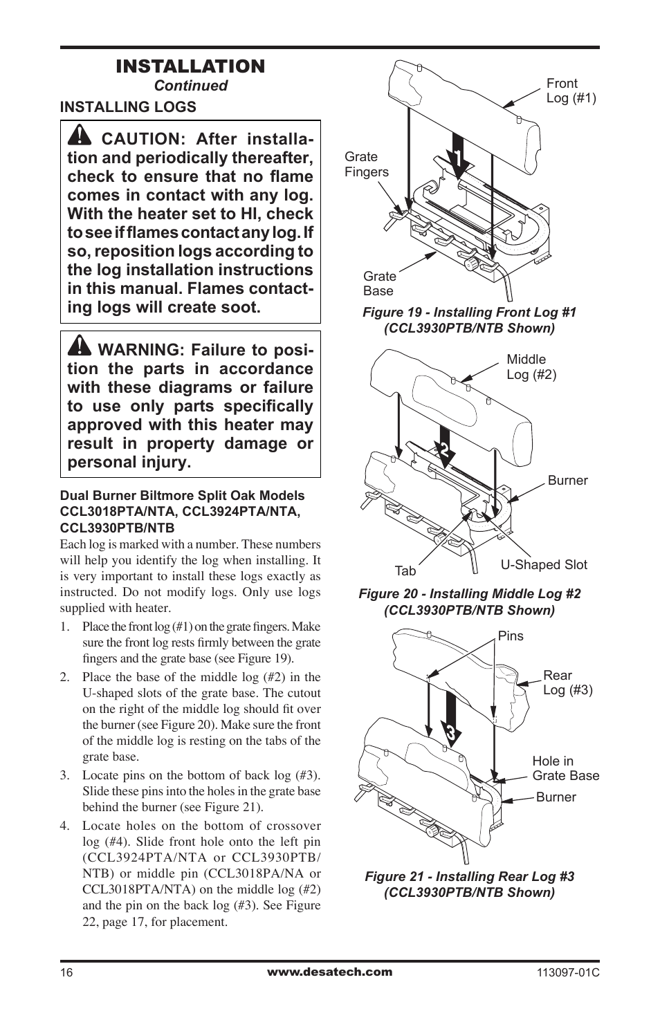 Installation | Desa CCL3018PTA User Manual | Page 16 / 40