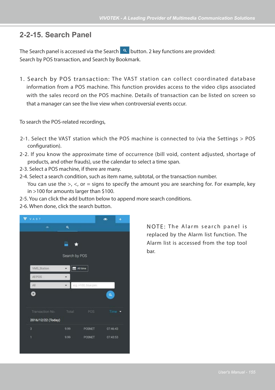 2-15. search panel | Vivotek NR9682-v2 64-Channel NVR (No HDD) User Manual | Page 155 / 296
