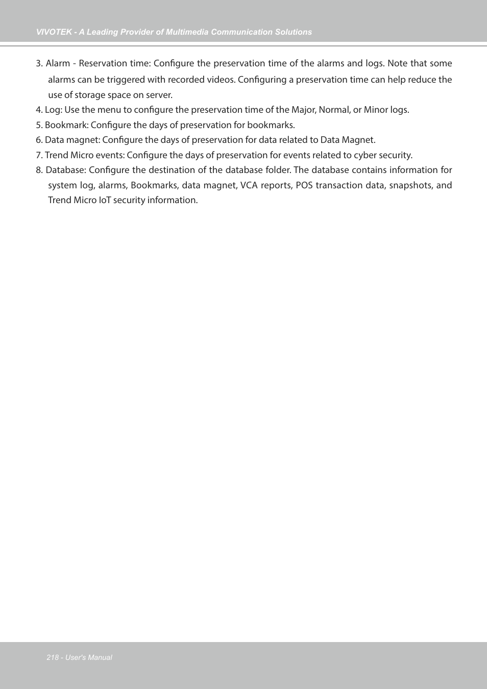 Vivotek NR9682-v2 64-Channel NVR (No HDD) User Manual | Page 218 / 296