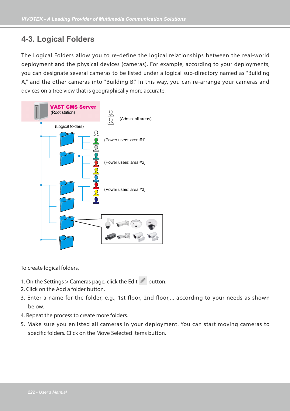 3. logical folders | Vivotek NR9682-v2 64-Channel NVR (No HDD) User Manual | Page 222 / 296