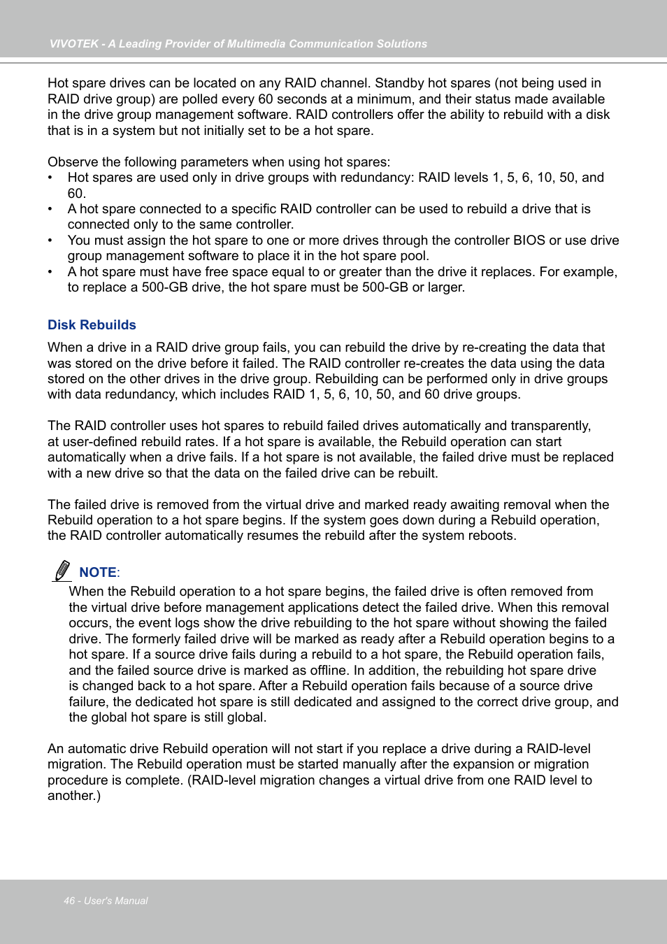 Vivotek NR9682-v2 64-Channel NVR (No HDD) User Manual | Page 46 / 296