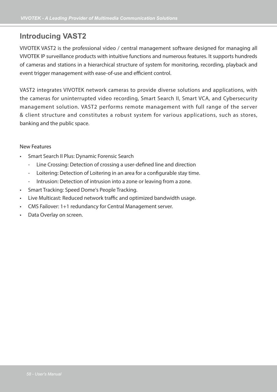Introducing vast2 | Vivotek NR9682-v2 64-Channel NVR (No HDD) User Manual | Page 58 / 296