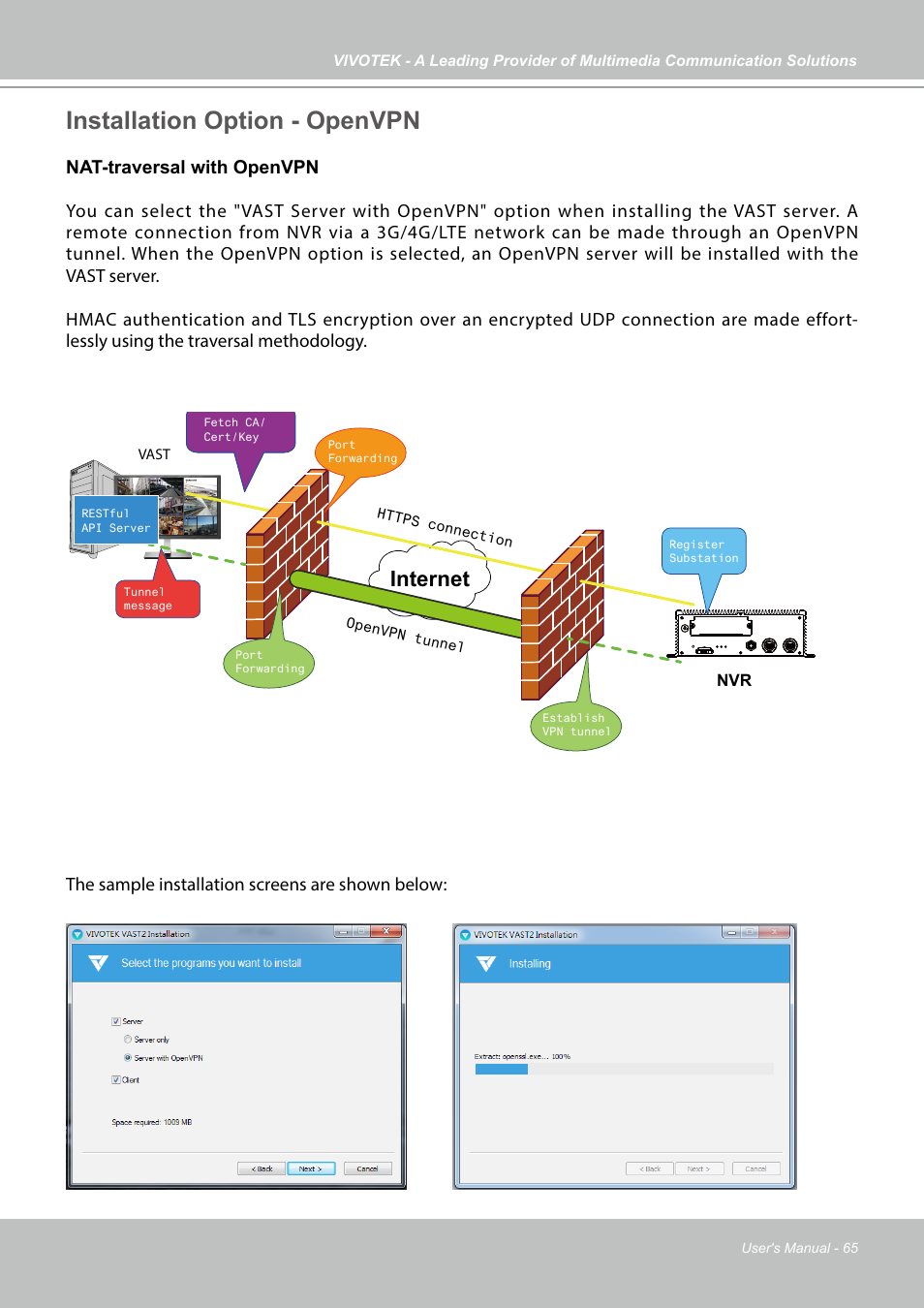 Installation option - openvpn, Internet | Vivotek NR9682-v2 64-Channel NVR (No HDD) User Manual | Page 65 / 296