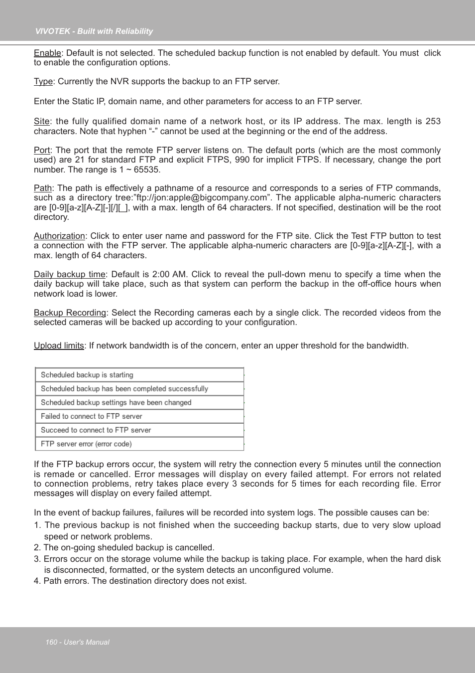 Vivotek ND9542P 32-Channel 4K UHD NVR (No HDD) User Manual | Page 160 / 197