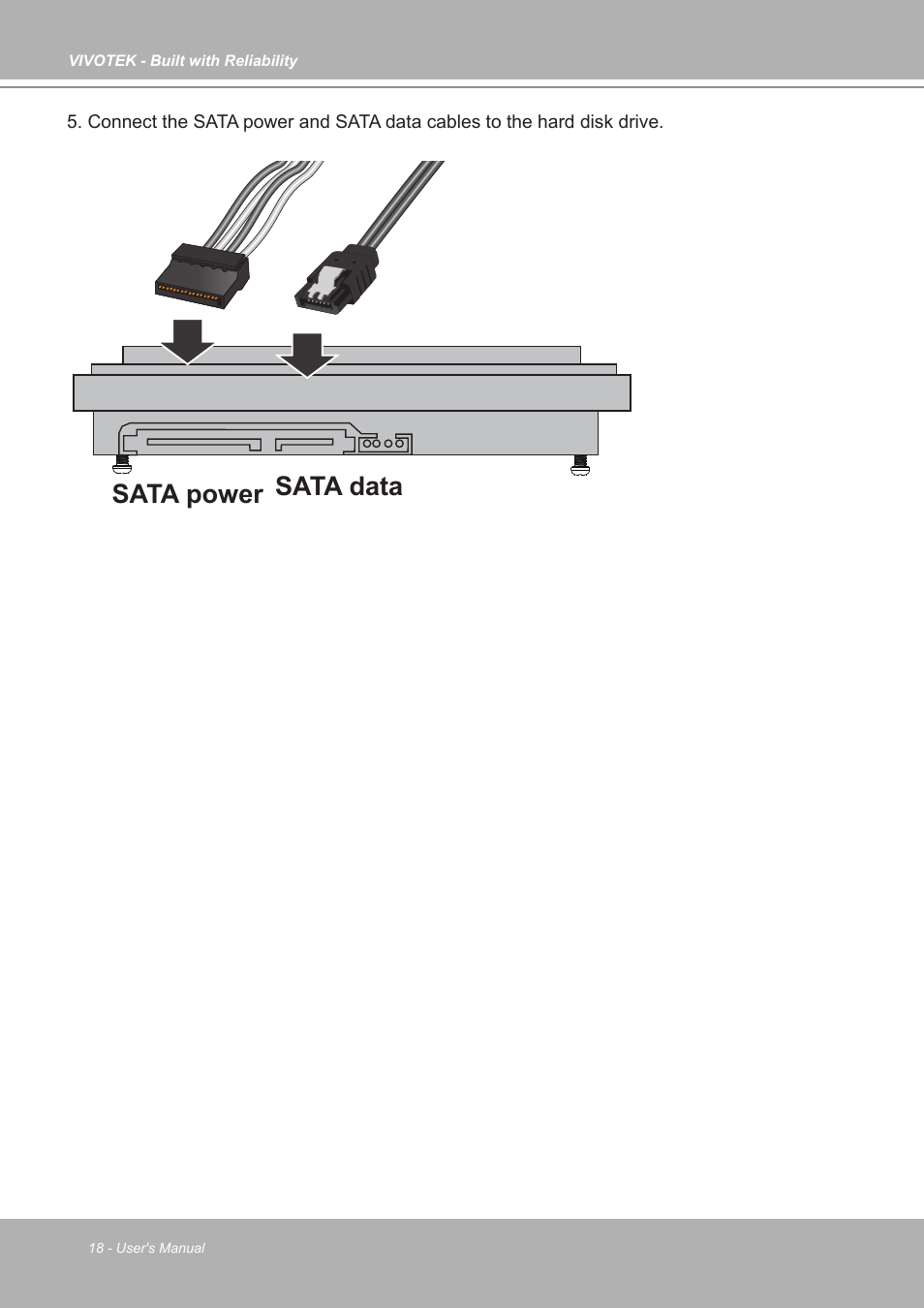 Sata power sata data | Vivotek ND9542P 32-Channel 4K UHD NVR (No HDD) User Manual | Page 18 / 197